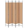 5 Piece Room Divider Beige 200 X 220 Cm Fabric