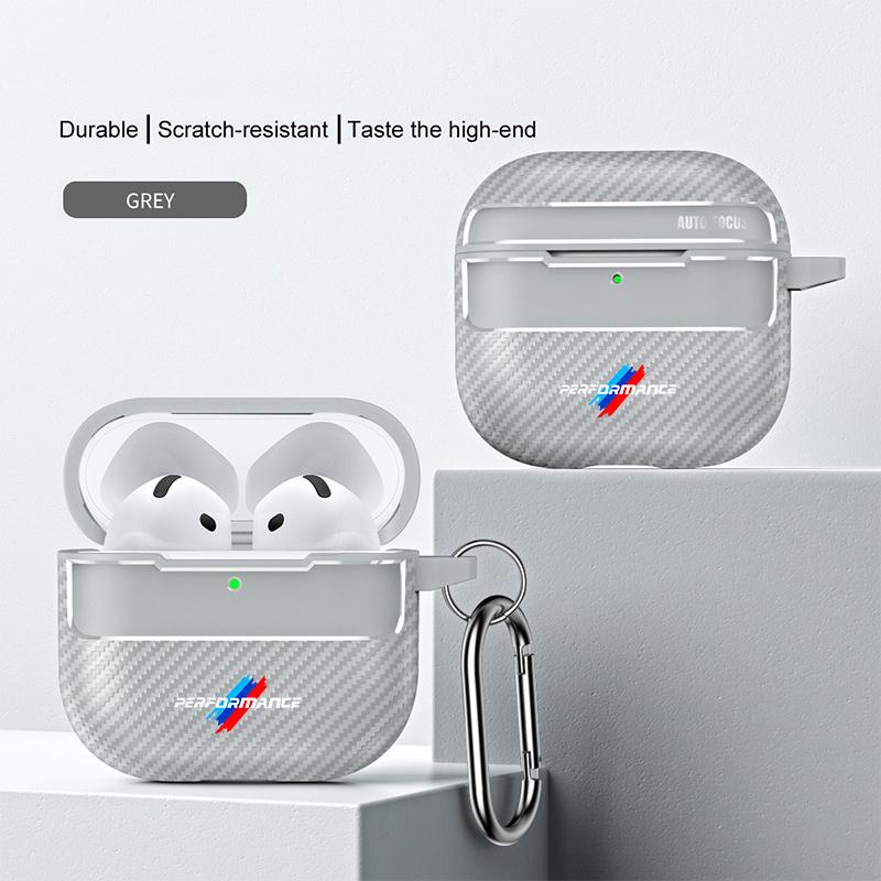 YGIE8 Business Carbon Fiber Earphone Cases with Keychain For Airpods 1/2/3 AirPods pro AirPods pro 2 AirPods 3 pro For BMW Performance