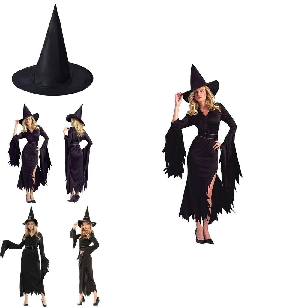 Spellbinding Sleeveless Witch Dress Featuring Elegant Accessories For Halloween Celebrations