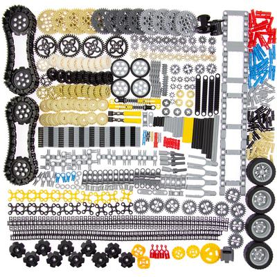 844-Piece Technic Gears and Axles Set for LEGO Building Blocks, Wheels, Chain Link Pins, Connector Joints, Truck Tank Wheels, Shock Absorbers,