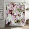 Pink White Flower Shower Curtain Decorative Home Bath Tub Bathroom Waterproof Fabric Washable Shower Curtains Decoration (180X24