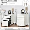 3 Drawer Filling Cabinet, Mobile Metal File Cabinet with Anti-tilt Design for Letter, A4, Legal Size, White