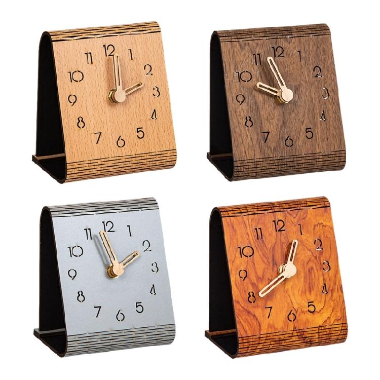 Battery Operated Desk Clocks Silents No Ticking Analog Small Clock Decorative Tabletop Clock for Bedside Bedroom Kitchen