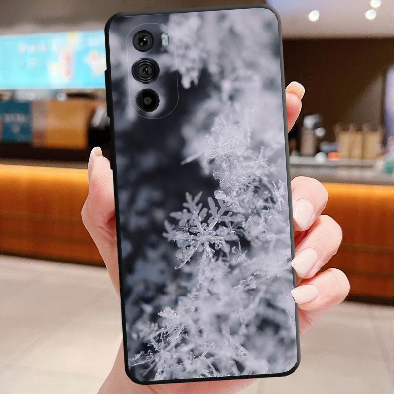 Phone Case For Motorola Edge 50 40 Pro 60 50 40 30 Ultra Neo Fusion Moto G Play G Stylus G Power G Winter Christmas Snowflake