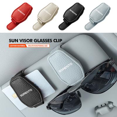 For Magnetic Leather Car Sunglasses Clip Ticket Clip Auto Accessories Sorento R 2011 2013 2014 2016 2017 2018 Stinger