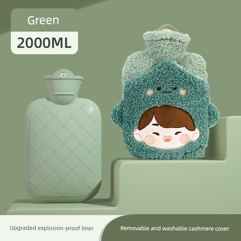 Hot Water Bottle, Thickened Explosion-Proof Hand Warmer, Small Hand Warmer Bag, Women's Belly Warmer, Plush Hot Compress Water Bag