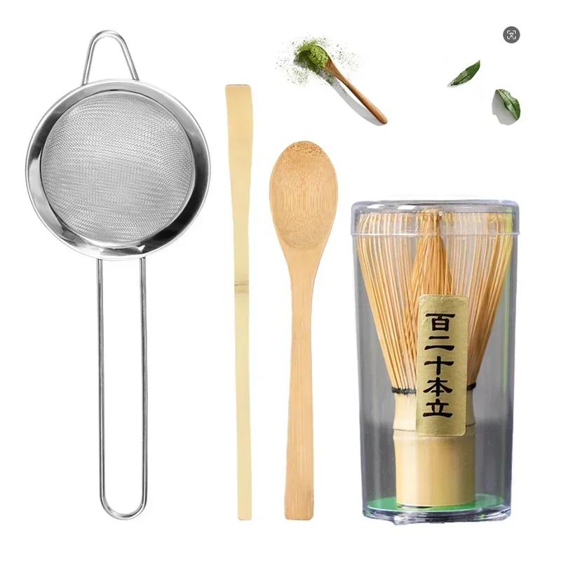 1/4 Stück Bambus-Teequirl Matcha Punkt Grüner Tee Pulver Gerät Passendes Werkzeug Japanisches Matcha Bürstenwerkzeug Küchen-Bar-Zubehör