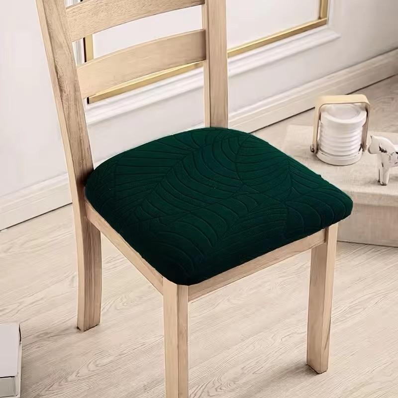 Waterproof Chair Seat Cover Stretch Jacquard Chair Cover Dining Room Removable Anti-Dirty Without Backrest Chair Protector