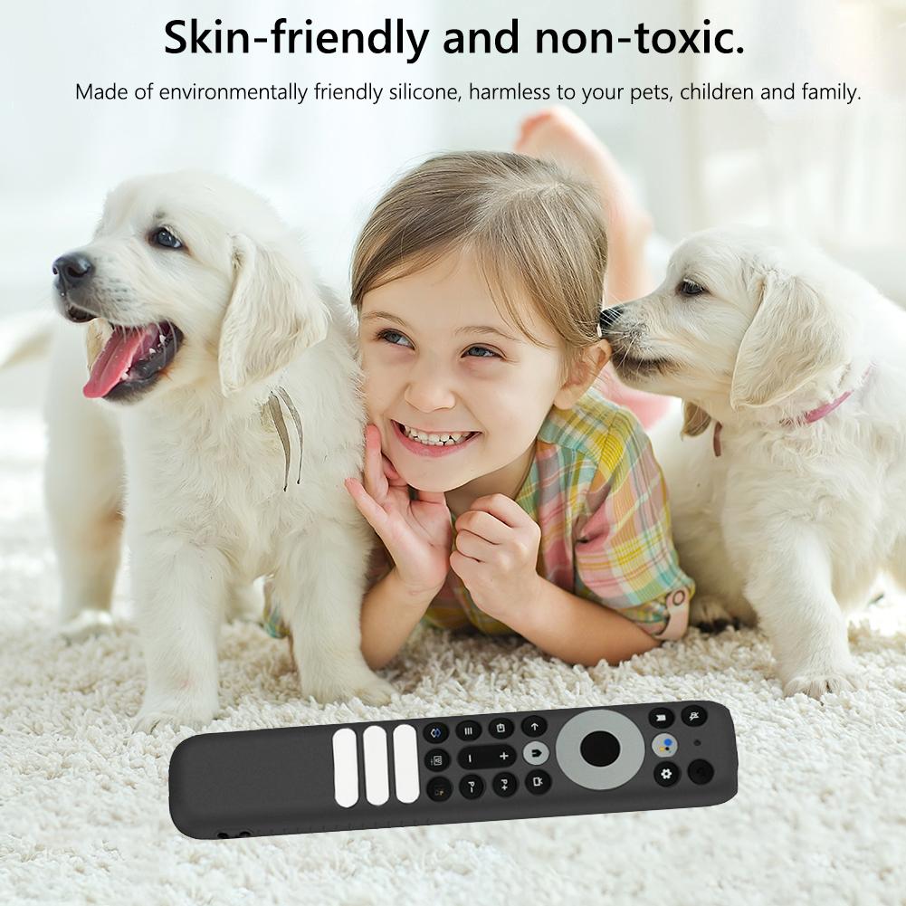 Silicone Remote Control Cover Repalcement Parts Anti Slip Television Remote Cover All Inclusive for TCL RC902V FMR1 Voice Remote