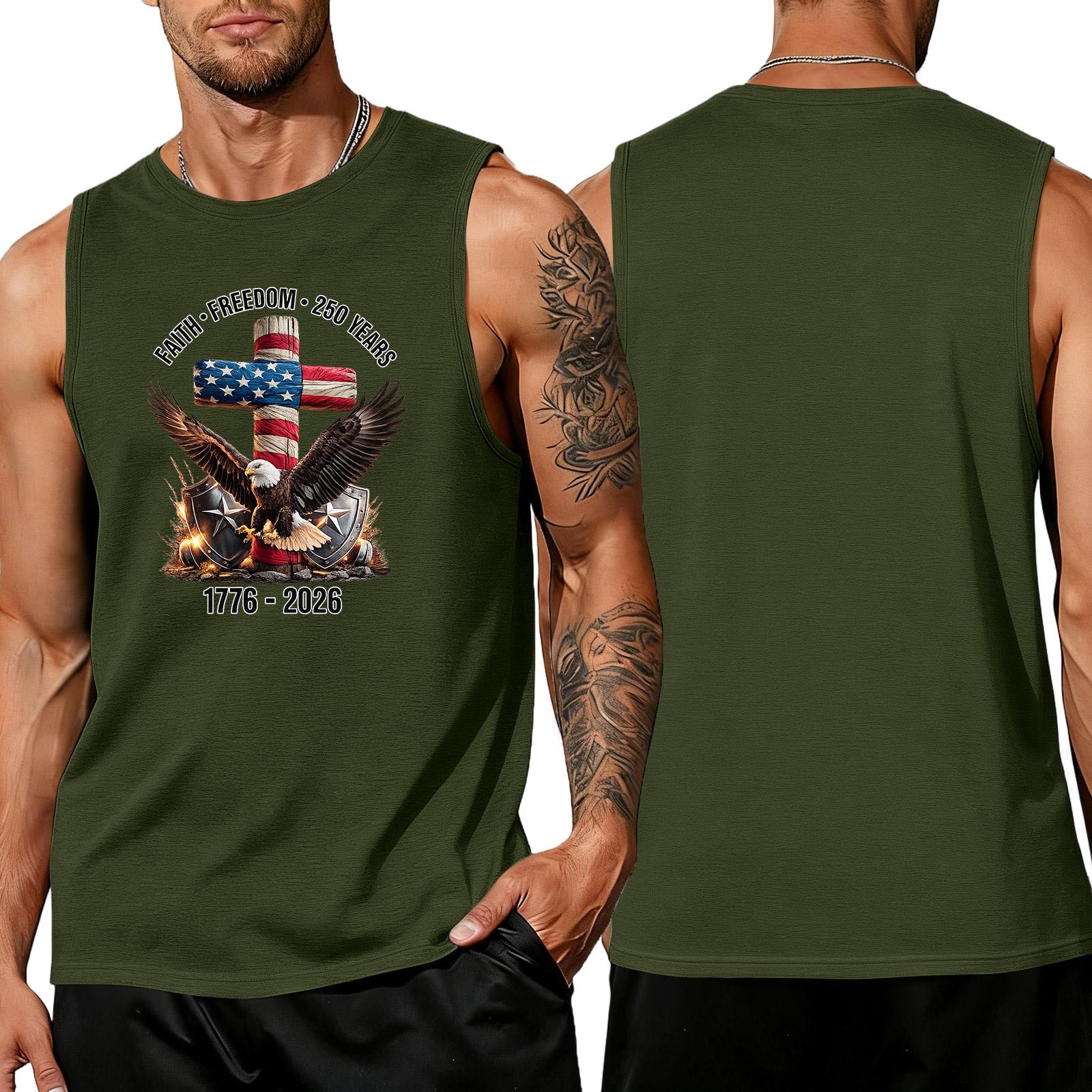 

Men s loose and casual print sleeveless shirt L армия зеленый
