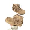 Maillard fringed shoes new fringed pendant cowhide suede lace-up thick-soled heightening kangaroo shoes