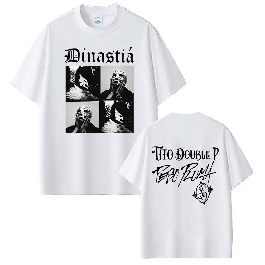 Rapper Peso Pluma Tito Double P Dinastia Album Vintage  Print Tees Men Women Fashion Tshirts Gothic Punk Casual Cotton Tshirt