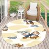 Cute Chip 'n' Dale print round floor mat, home rug decoration, cartoon welcome doormat, non-slip and stain-resistant.