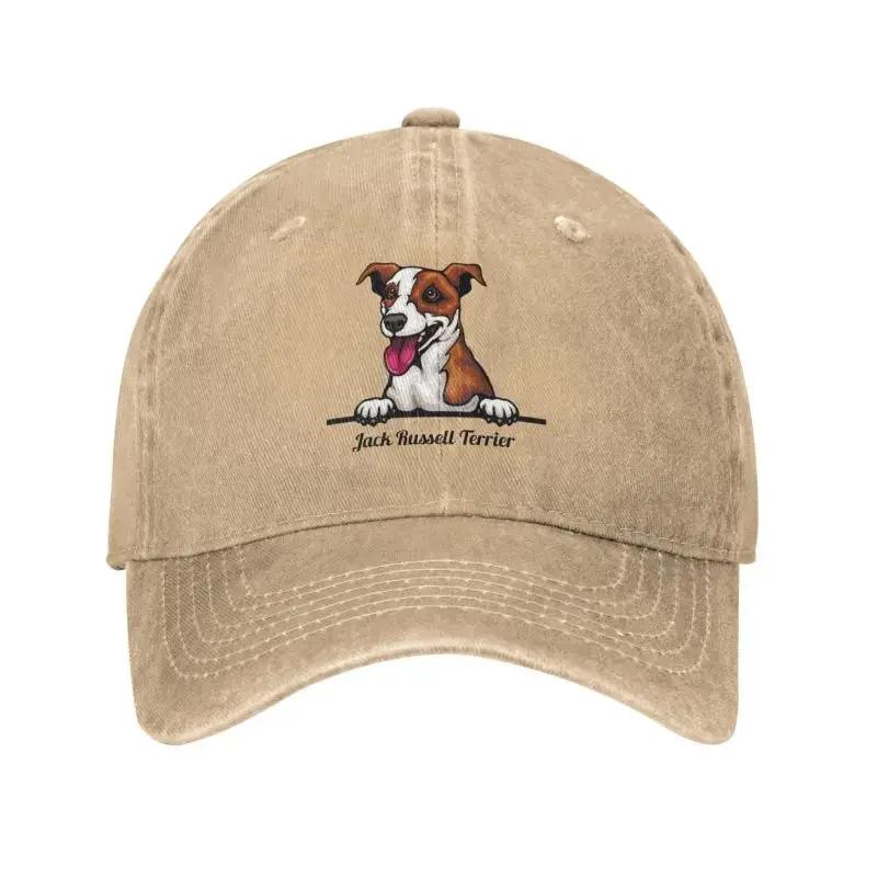 Custom Fashion Cotton Peeking Dog Jack Russell Terrier Baseball Cap Women Unisex Adjustable Adult Dad Hat Spring