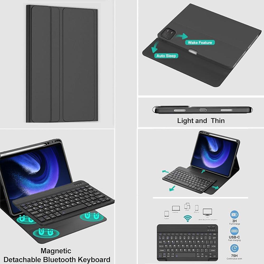 Case for Pad 6 11 Inch, Bluetooth Keyboard Cover for Pad 6 Pro 11 Inch