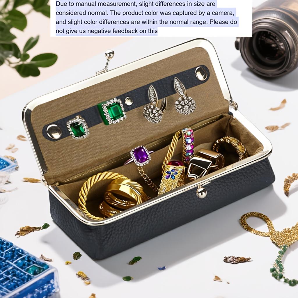 Unisex Jewelry Box Fashion Glasses Case - RFID Blocking, Travel Jewelry Case Bag Charm Storage Box Fashion Pencil Bag with Kiss Lock, Coin Purse