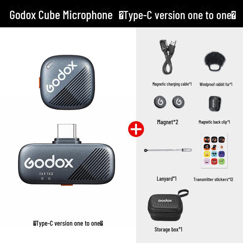 

Godox Cube Magnetic Bluetooth беспроводной микрофонный набор - Мини Двойной квадратный клипса для записи