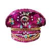 Sparkling Captain Hat Heavy Crystal Sequins Hat for Bachelorette Party Captain Hat Bride Hat for Actor Actress
