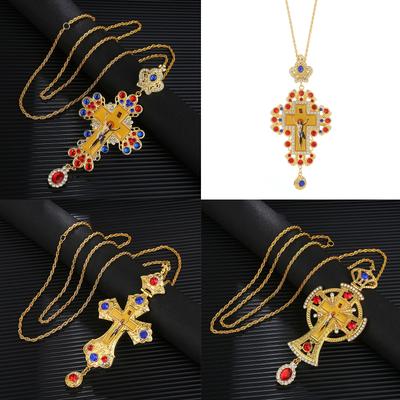 Crucifix Necklace with Sparkling Diamonds Adjustable Length Clavicle Chain Unisex Neckchain for Fashion Enthusiasts