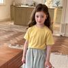 Girls' Korean Style Summer Round Neck T-Shirt - Trendy Casual Short Sleeve with Letters