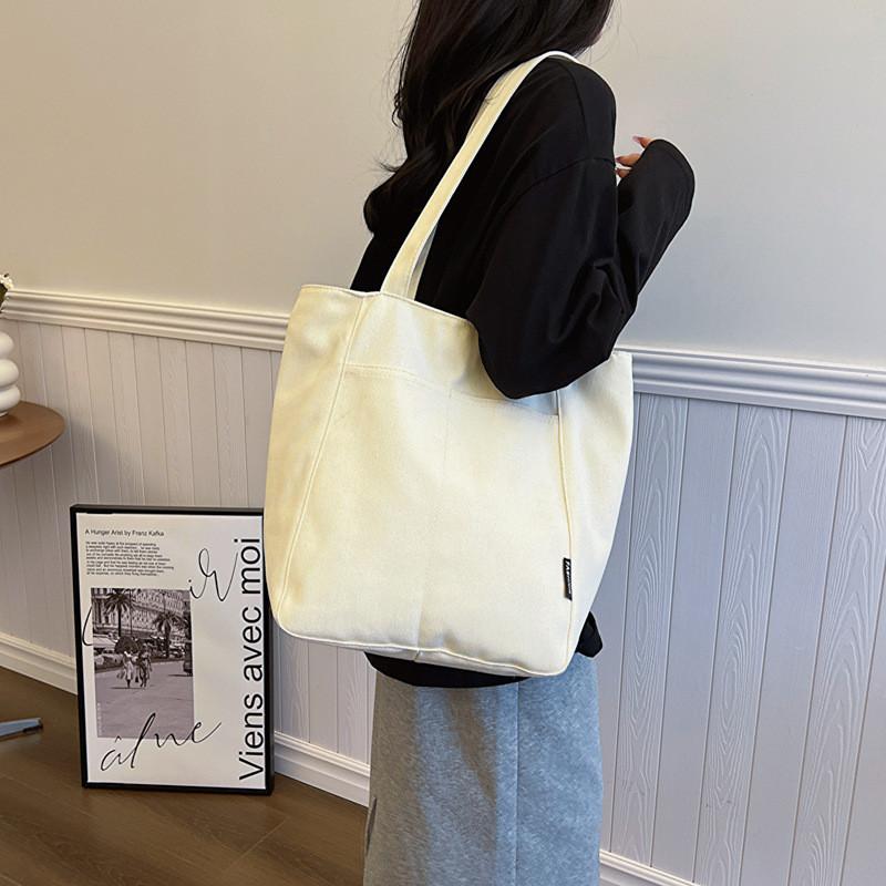 Stylish New Spring Japanese Canvas Casual Shoulder Tote Bag For Women With Spacious Design