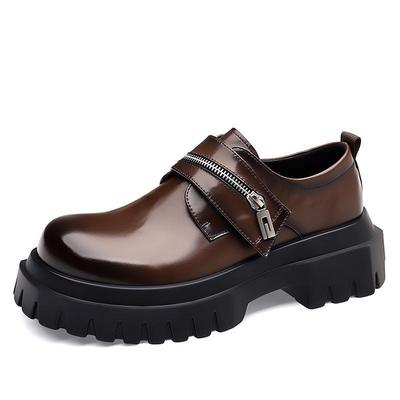 New Derby Men's Leather Shoes Thick Bottomed British Style Design Leisure Party Business Office Luxury Adult Shoes