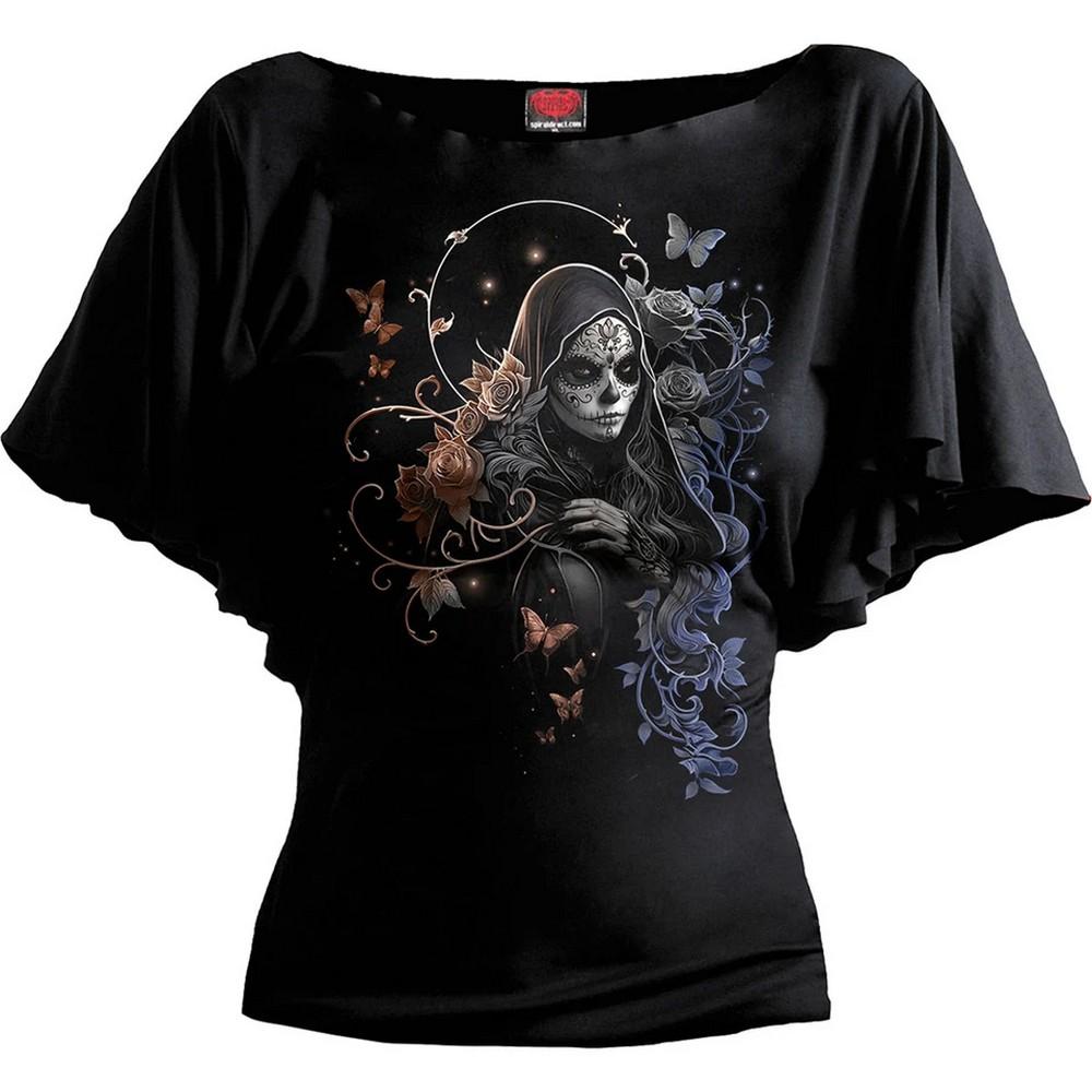 Spiral Direct Womens/Ladies Gothic Grace Boat Neck Batwing Sleeve Top