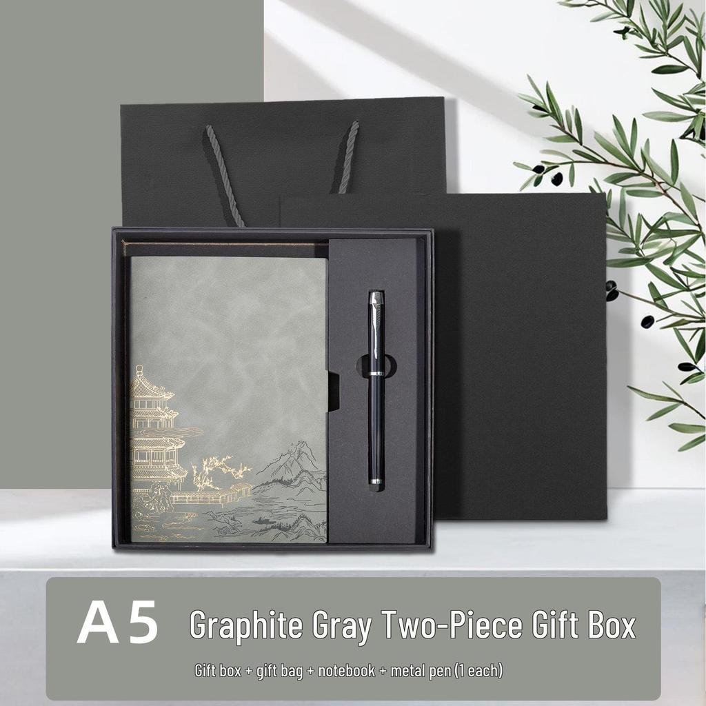 Chinese Style Soft Leather A5 Notebook - High-Quality Diary and Office Meeting Minutes Book
