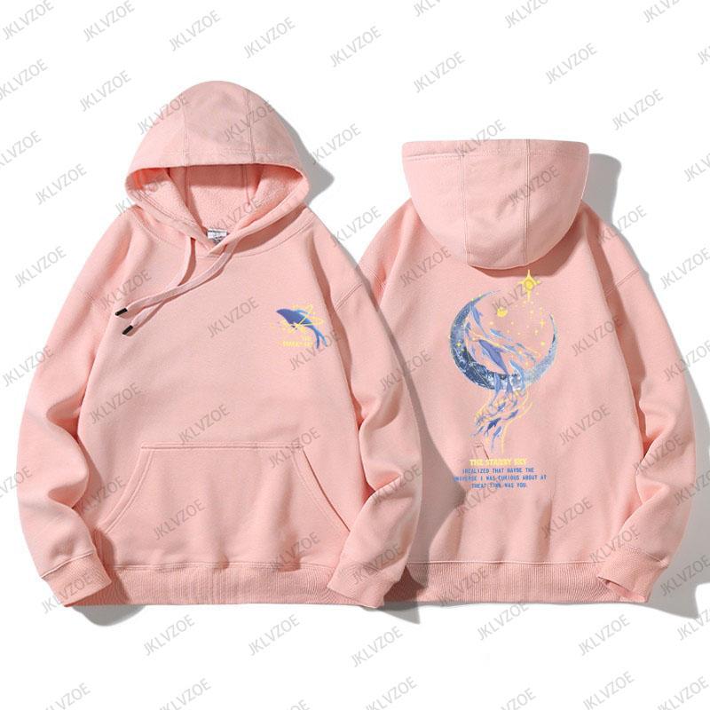 2024 New Korea Spring Autumn Women's  Hoodie Whale Print Designer Long Sleeved Sports Sweater Hoodie Unisex Oversized Clothes
