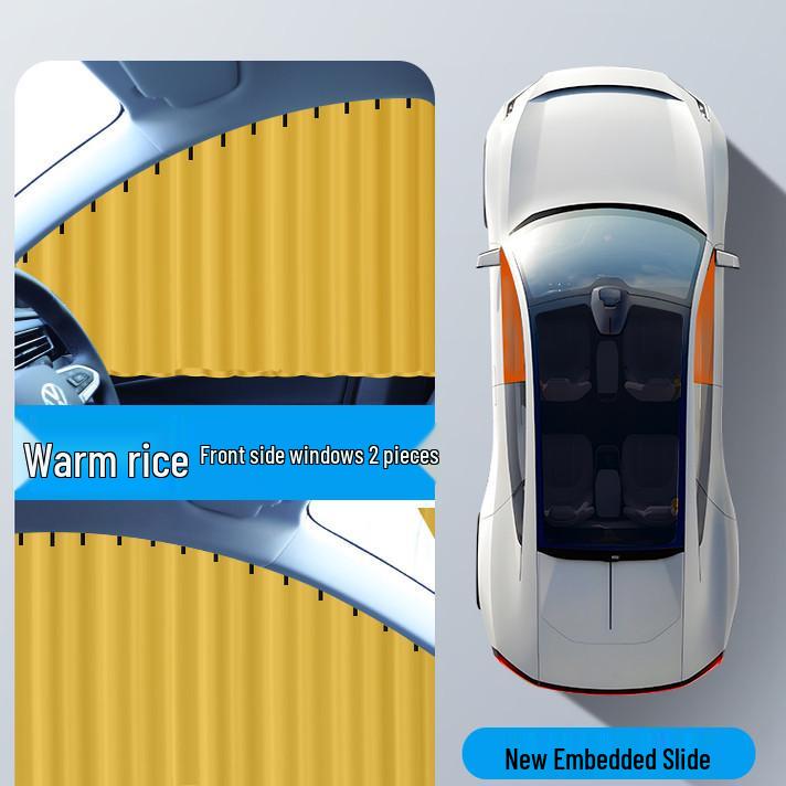 Car Sunshade Privacy Blackout Curtains for Small Vehicles with Mosquito Net