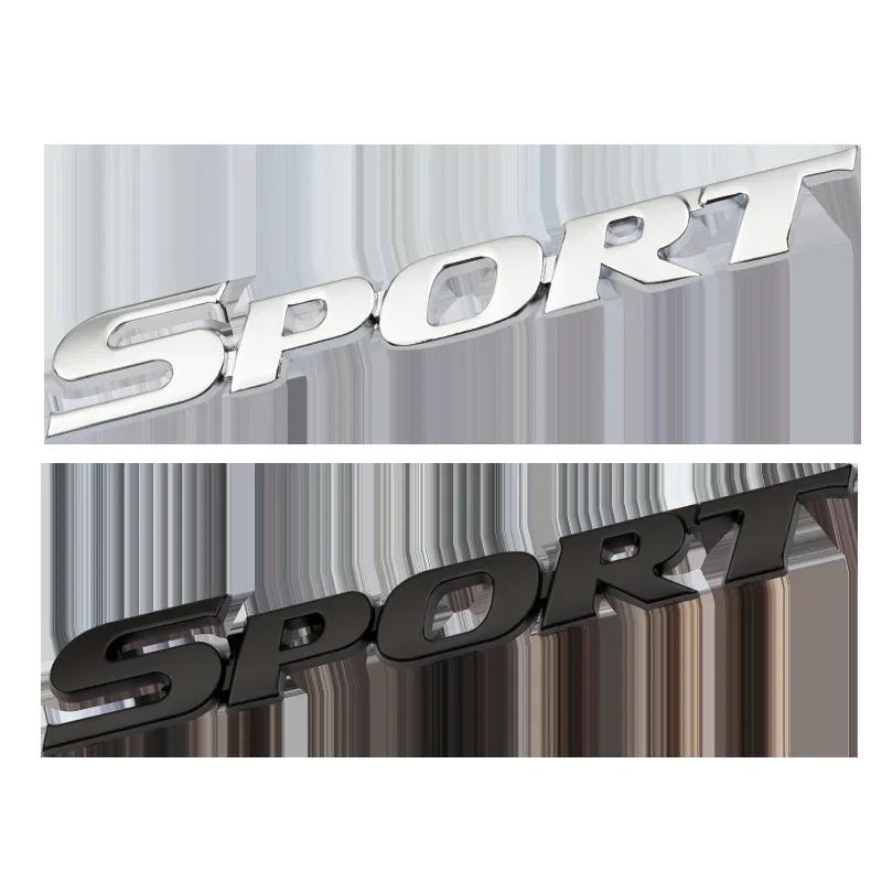 1PC Car Accessories Sticker Styling Metal 3D Chrome Black Car Trunk Racing Sport Word Letter Logo Emblem Badge Decal Sticker