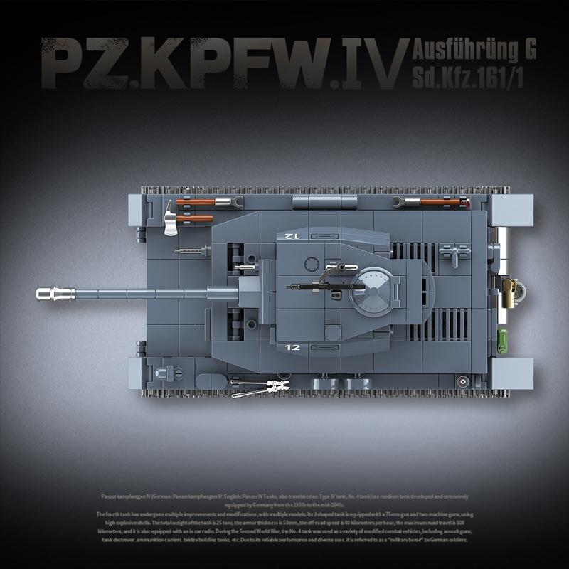 2. světová válka Vojenské Německo Panther Střední tank Panzer IV Tank Stavebnice Armádní zbraně Tiger I Těžké tanky Městské kostky Dětské hračky
