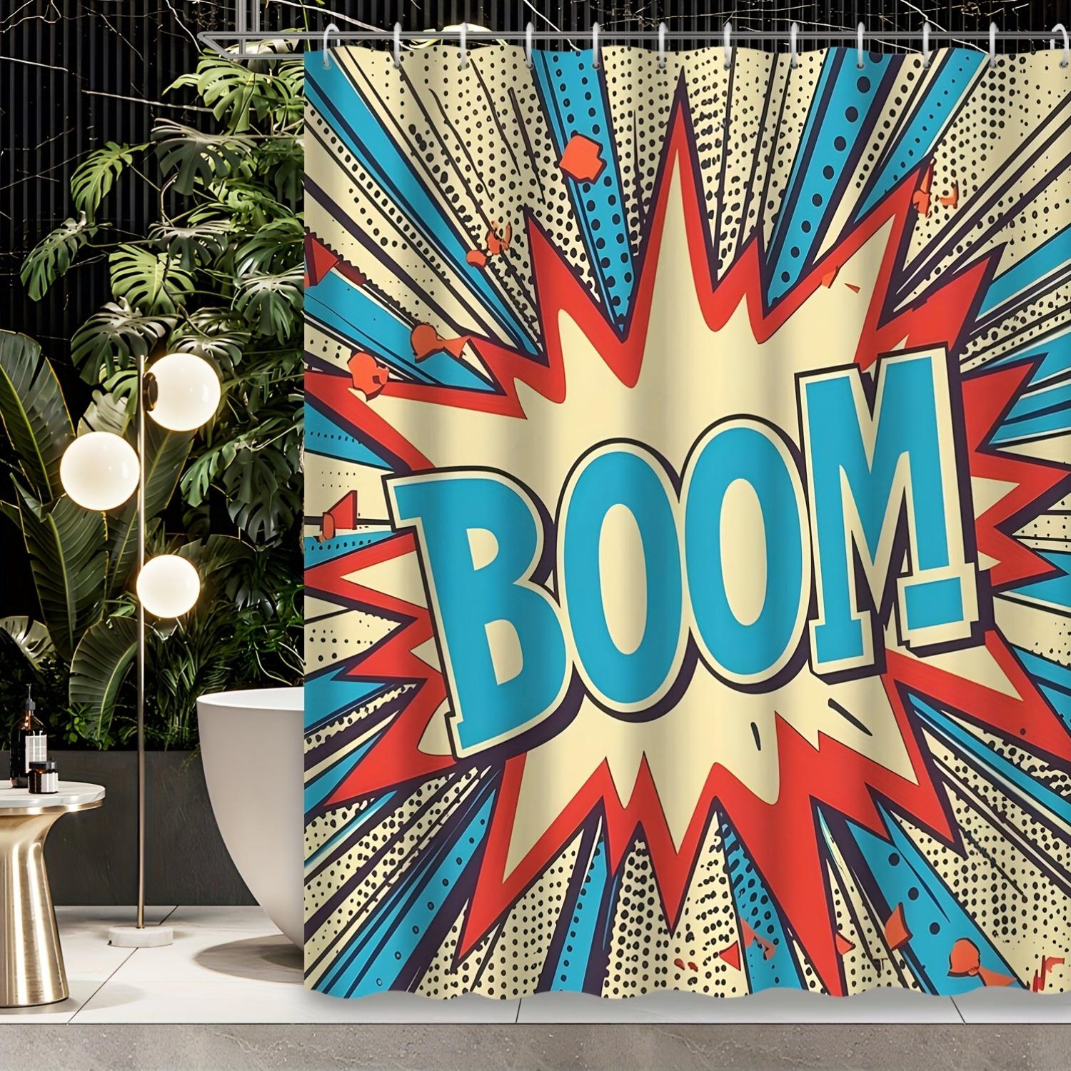 

1pc Retro Street Creative Graffiti Explosion Illustration Shower Curtain, Bathroom Decoration, Including Shower Curtain An 90x180cm35x71in