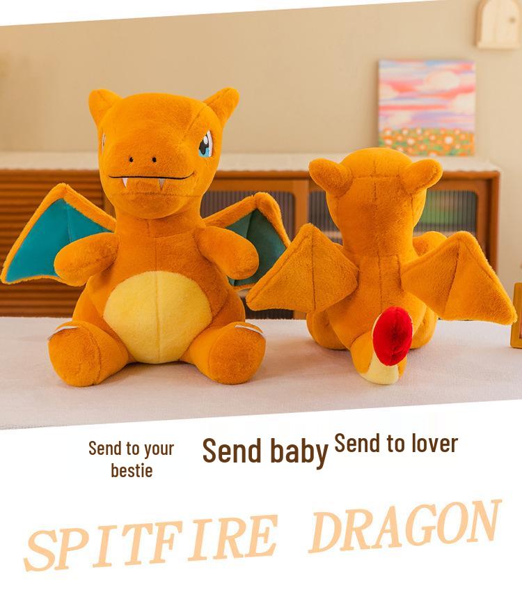 Charizard Rabbit Fur Plush Toy - Dinosaur Pokémon Pillow for Boys & Gift Redemption