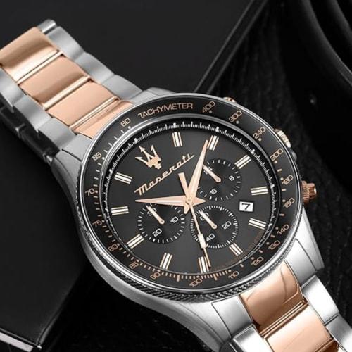 Official Maserati Men's Watch, 44mm, Maserati Men's Chronograph Quartz Watch R8873640021, Luminous Dial Hands, 10 ATM Water Resistance, Japanese Movem