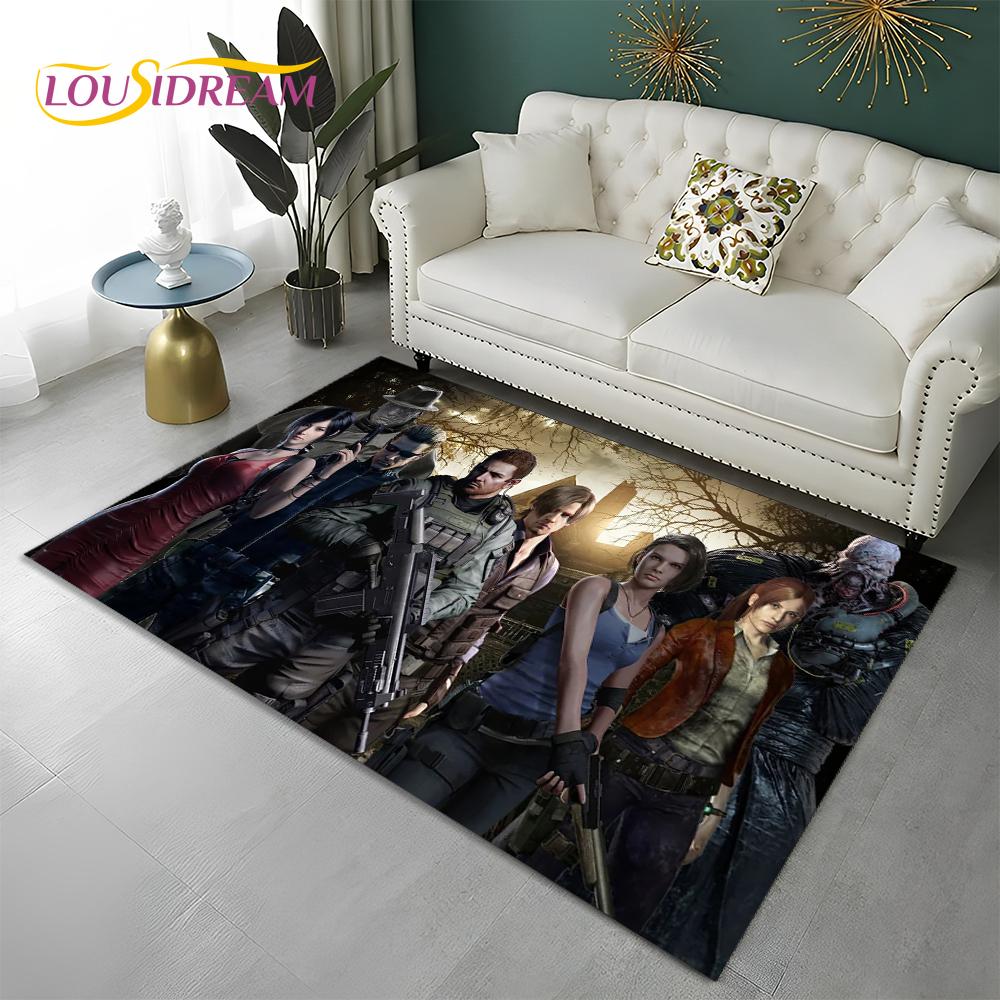 3D Games R-Resident Evil Gamer Carpet Rug for Home Living Room Bedroom Sofa Doormat Decor,kids Play Area Rug Non-slip Floor Mat