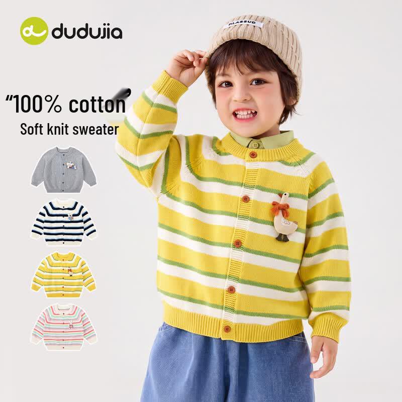 Kids' 100% Cotton Cartoon Cardigan
