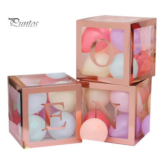 1st Birthday One Balloon Box Letter Print Clear Baby Shower Box Boy Girls Carnival Circus Birthday Decoration