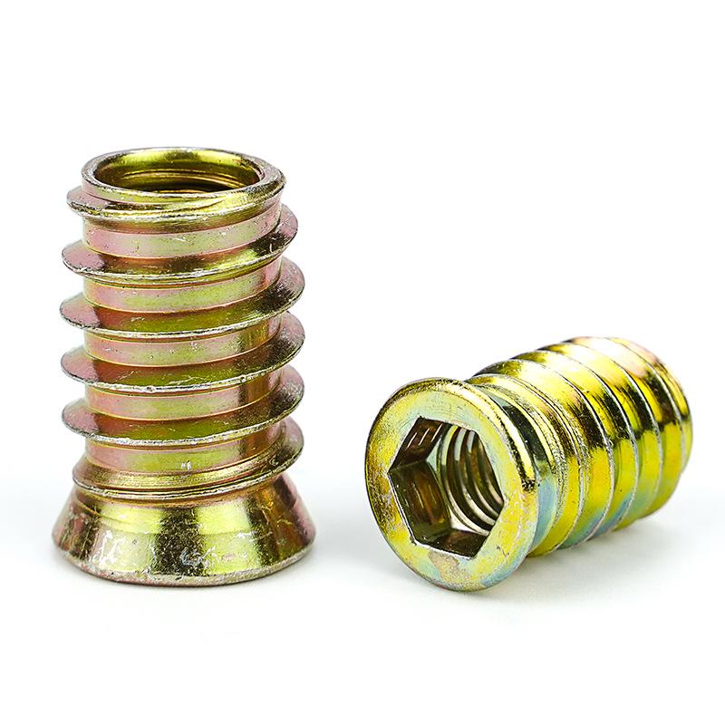 Iron-Plated Zinc Alloy Furniture Nut Set with Internal & External Tooth Nuts