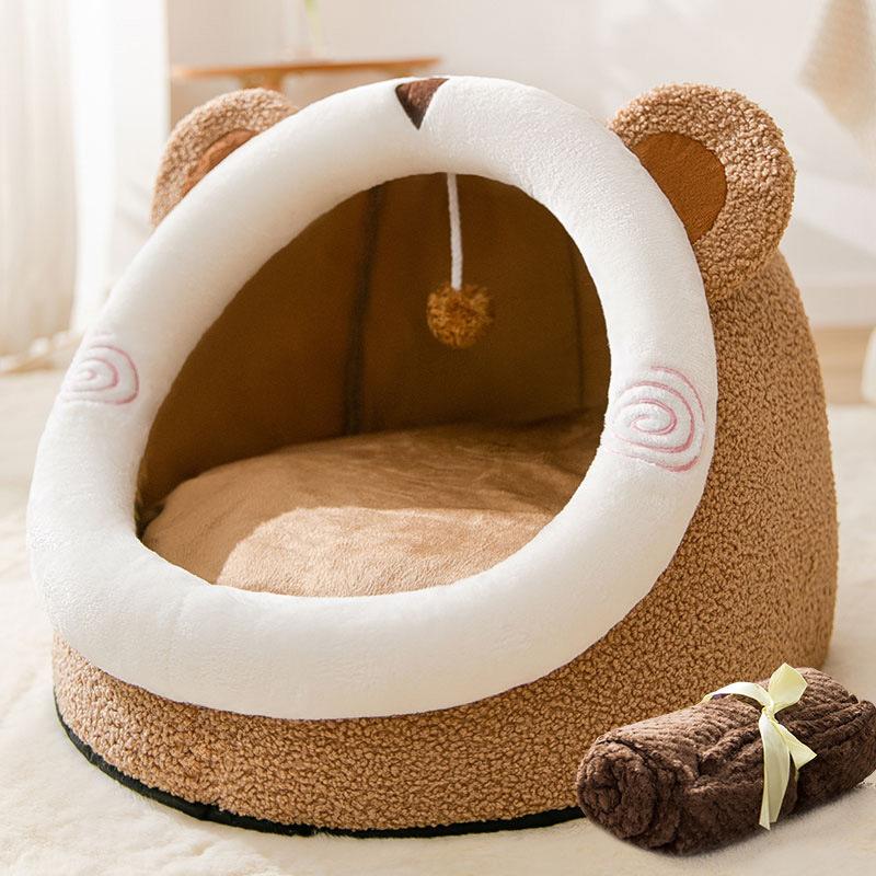 Nervous Cat Semi-enclosed Avocado-shaped Cat Nest Upgraded Kitten Four-season Universal Cat Villa Pet Nest
