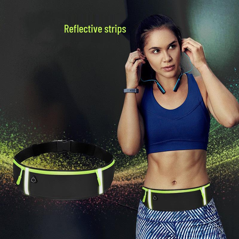 Widened Waterproof Reflective Waist Bag with Three Pockets for Outdoor Sports, Running, and Cycling