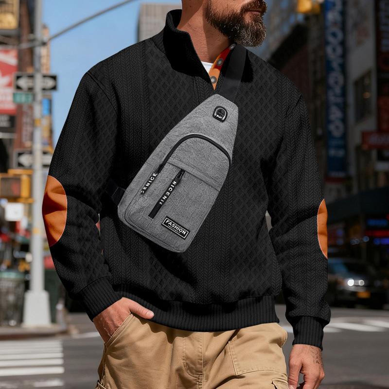 2025 Autumn and Winter New Loose Retro Stand Collar Casual Sweatshirt