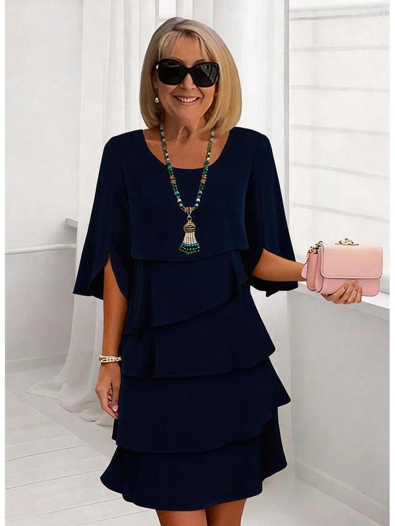 Spring 2024 Women's Irregular Solid Color Vest Dress with Slit and Square Neck Midi Skirt, European and American Fashion.