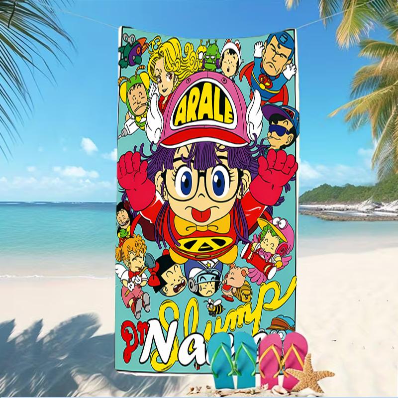 Customizable personalized beach towels Arale Norimaki themed designs.Suitable for the beach, yoga, sports;ideal as beach accessories
