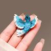 Chinese-style Blue-winged Bird Brooch, High-end Feminine Charm, Retro Brooch, Overcoat Suit, Corsage Design Sense