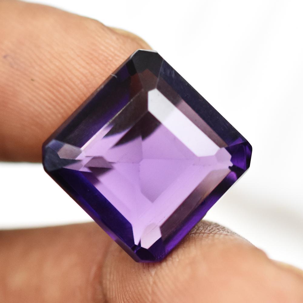 Natural Purple Amethyst Loose Gemstone 14.50 Ct Square Cut Brazilian for Jewelry Making and Crafts