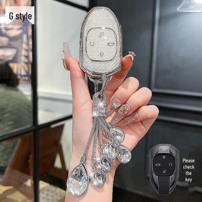 GAC Trumpchi E8 2024 Key Case: E8pro/MAX Honor Edition Crystal Shell Car Key Bag with Buckle