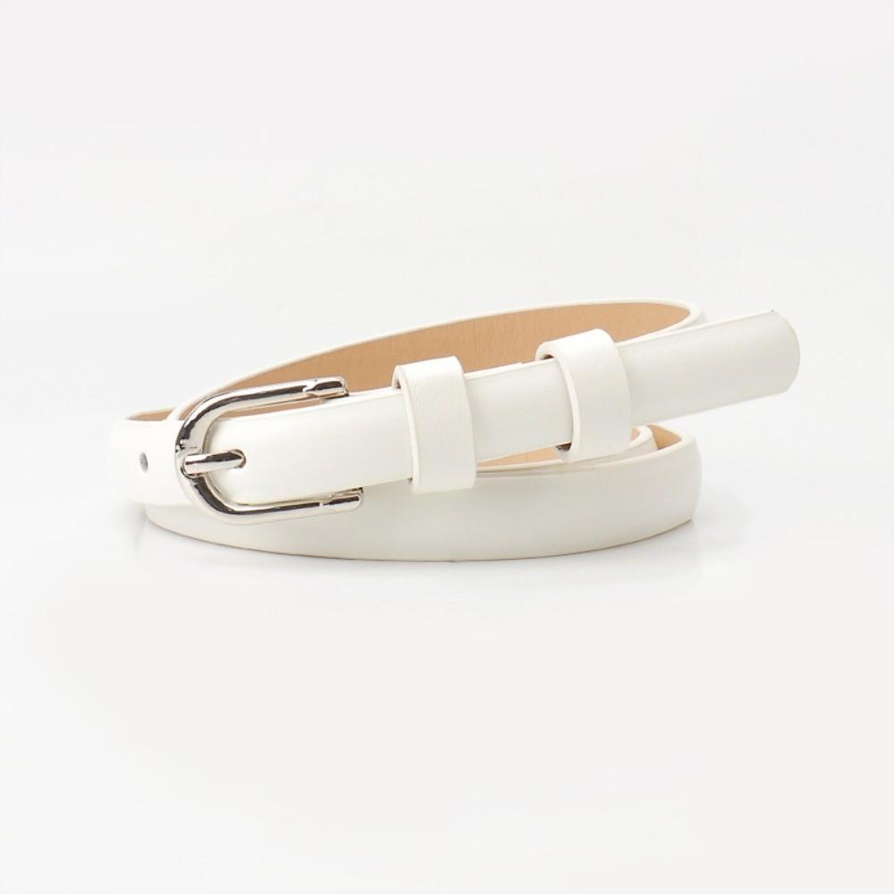 Adjustable Fashion Belt Solid Color PU Leather Belt Fashion Pin Buckle Belt  For Ladies