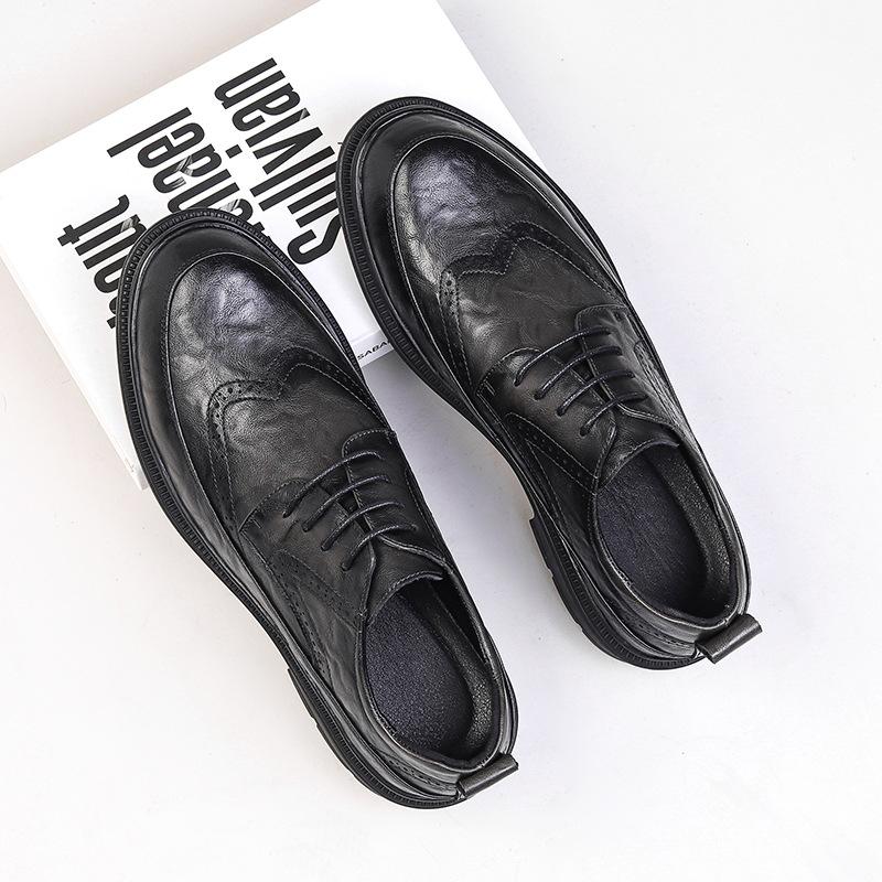 Повседневные кожаные туфли мужские кожаные коричневые деловые мужские туфли мужские — фото 6