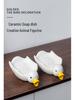 Charming Duck Ceramic Soap Dish: Creative and Cute, Drains Water for a Neat Bathroom.
